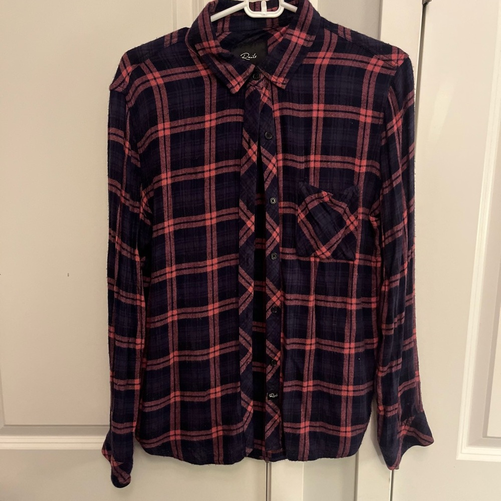 Rails Plaid Shirt - Pink & Navy